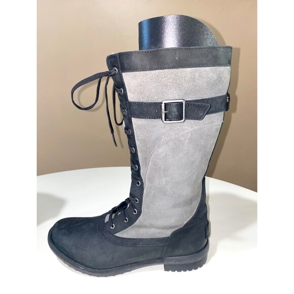 Ugg Australia Brystl Tall Boot Black Lace Up Tall Waterproof Leather 1095158 US9 - Picture 4 of 15